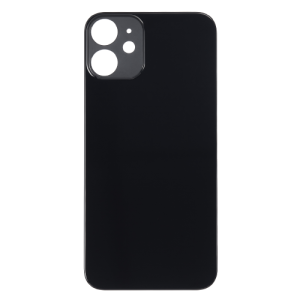 Back Glass Compatible for iPhone 12 Mini (Large Camera Hole) (Aftermarket) - Black